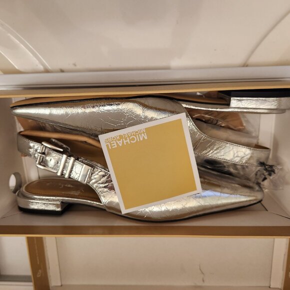 Michael Kors "Darrington" Sling flats. NIB. Silver. Size: Various - Picture 7 of 12